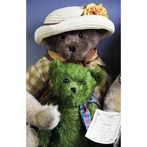 598 - A late 20th century Steiff growler teddy bear, 45cm, a limited edition Hermann teddy, 45cm, a Deans ... 