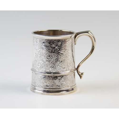 119 - A George V silver christening mug, William Hutton and Sons Ltd, Birmingham 1913, of traditional tape... 