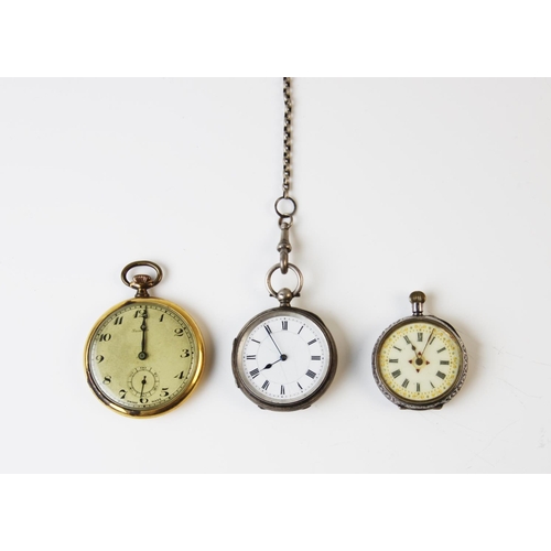 164 - A gold plated 'Grosvenor' pocket watch, with Arabic numerals and subsidiary seconds dial 4.8cm wide ... 