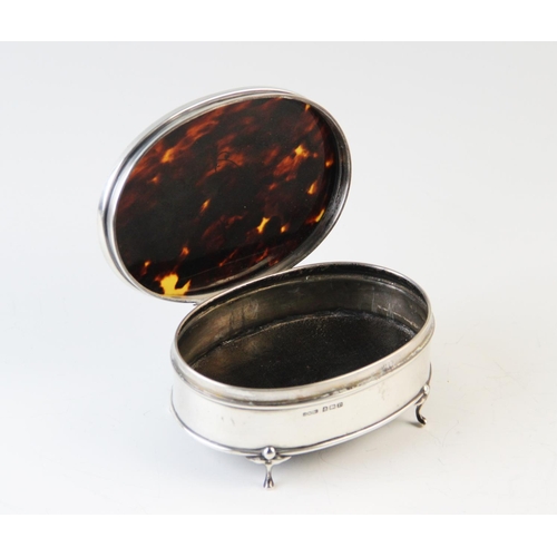 81 - A silver inlaid tortoiseshell dressing table casket, Daniel Manufacturing Company Birmingham 1928, t... 