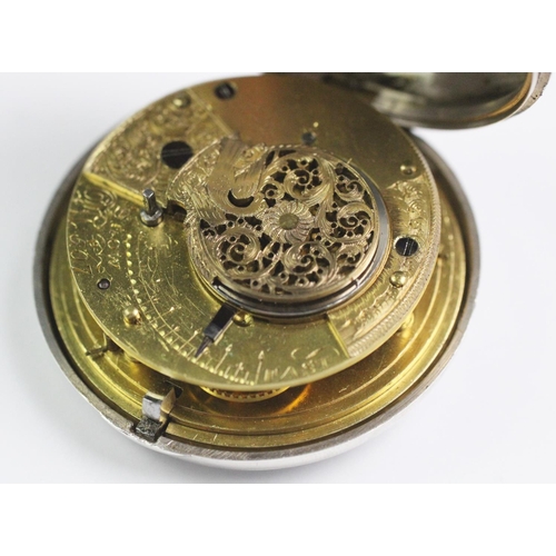 159A - Local interest: A silver cased pair cased pocket watch with 'T Weatherby, Church Street, Market Dray... 