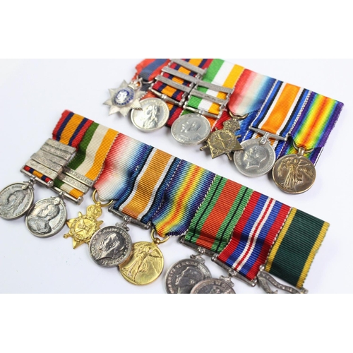 243 - Two sets of miniature medals, spanning Boar War to Second World War and Imperial Service Medal, Boar... 