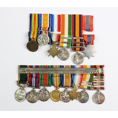 243 - Two sets of miniature medals, spanning Boar War to Second World War and Imperial Service Medal, Boar... 