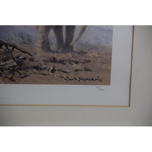 307 - David Shepherd (1931-2017),  
Limited edition print on paper,  
'Elephants in the Tsavo National Par... 