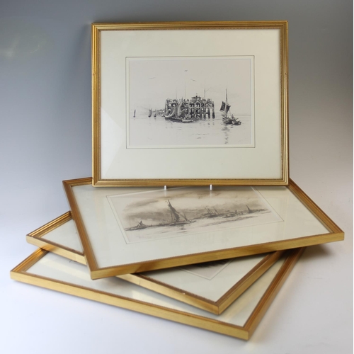 312 - After W L Willie (19th Century),
Lithographs on paper, 
'Showery Day, Greenwich Reach', 
21cm x 31cm... 