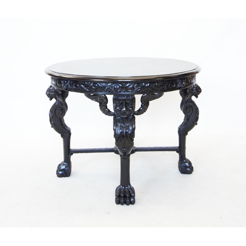 710 - A 19th century and later stained hardwood centre table, possibly Irish, the circular thumb moulded t... 