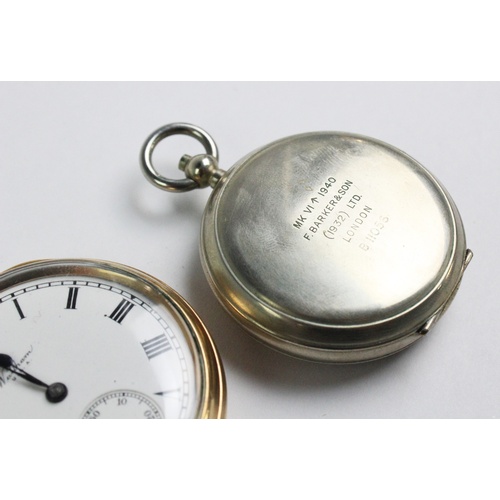 163A - A Waltham gold plated open face pocket watch, the circular face with Roman numeral dial and subsidia... 