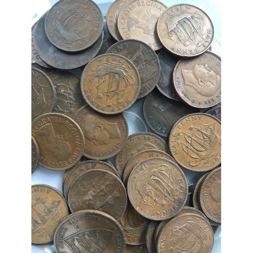 155 - An assortment of silver and copper coins, 19th century and later, including half pennies, farthings,... 