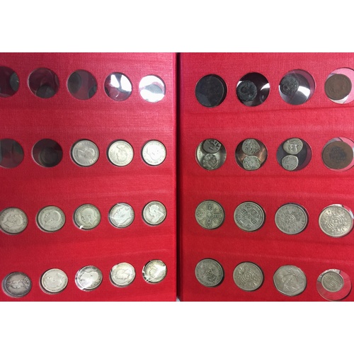 154 - A coin album enclosing a variety of predominately 19th and 20th century coins to include Victorian c... 