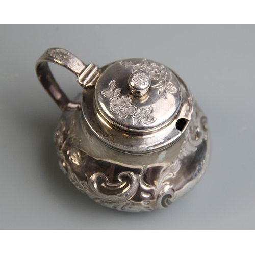 68 - A George III silver mustard pot, Rebecca Emes & Edward Barnard I, London 1819, of squat baluster for... 