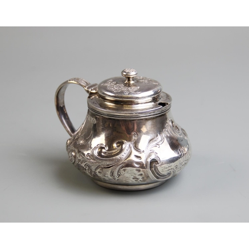 68 - A George III silver mustard pot, Rebecca Emes & Edward Barnard I, London 1819, of squat baluster for... 