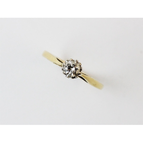 127 - A diamond solitaire ring, the central round brilliant cut diamond (measuring approx. 0.25ct), claw s... 