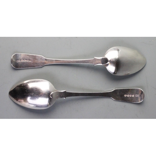 74 - A pair of George III silver fiddle pattern spoons, William Bateman, London 1823, gross weight 3.9ozt... 