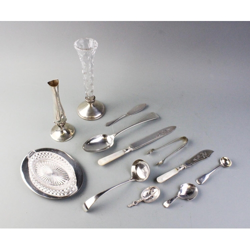 75 - A selection of silver and silver plated items to include a silver posy vase, J B Chatterley & Sons L... 