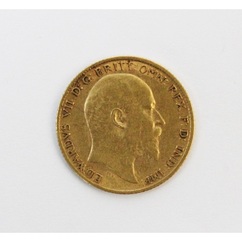 102 - An Edwardian gold half sovereign, dated 1906, weight 4.0gms