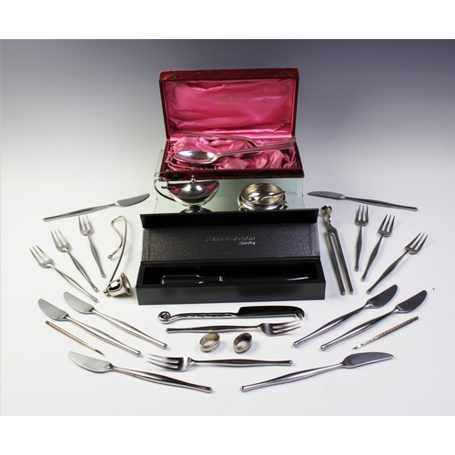 72 - A selection of silver plated and metal wares, to include, a boxed letter opener by Reed & Barton, ei... 