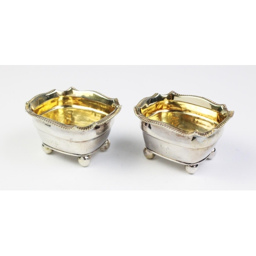 17 - A pair of George III silver salts by Abstinando King, London 1806, each of rounded rectangular form ... 