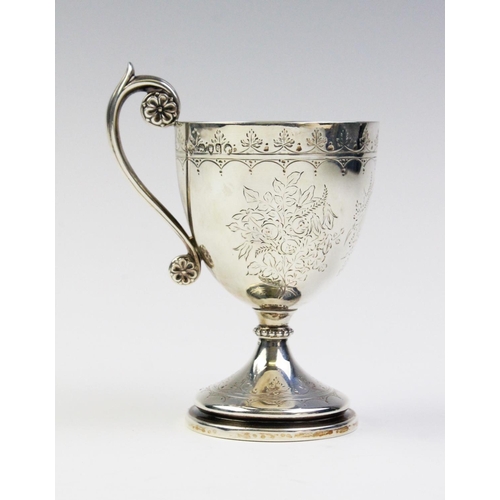 49 - A Victorian silver cup by John, Edward, Walter & John Barnard, London 1871, of tapering form with sc... 