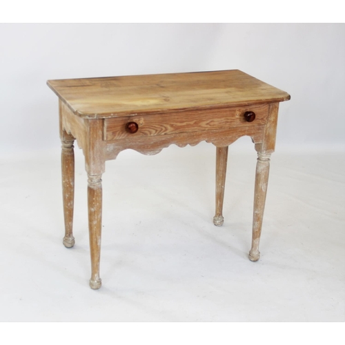 843 - A Victorian pine and later side table, the rectangular top with rounded front corners above a single... 