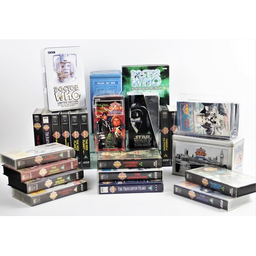 641 - A collection of Doctor Who limited edition VHS collector's tins, comprising: ATTACK OF THE CYBERMEN/... 