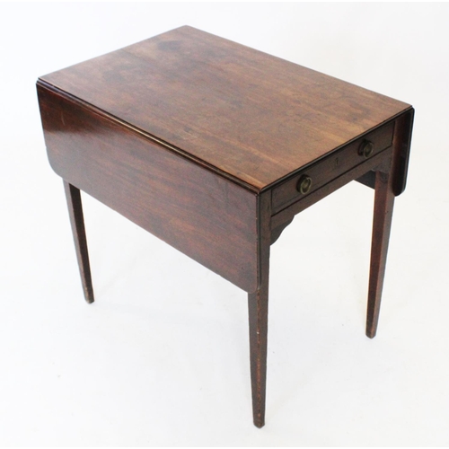 715 - An early 19th century mahogany Pembroke table, with a single frieze drawer raised upon legs of slend... 