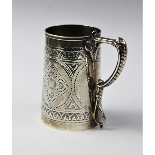 90 - A silver Cheshire Agricultural Society presentation tankard, George Unite, Birmingham 1875, of taper... 