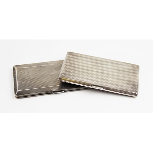 30 - A George VI silver cigarette case by Steele & Dolphin Ltd, Chester, of rectangular form with engine ... 