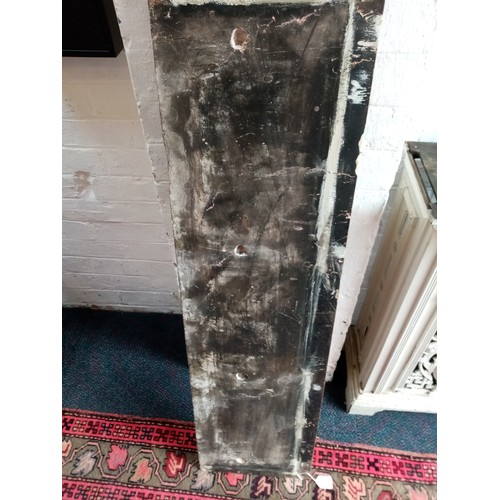 741 - A Victorian Coalbrookdale type cast iron and marble radiator cover, the rectangular rouge marble sla... 