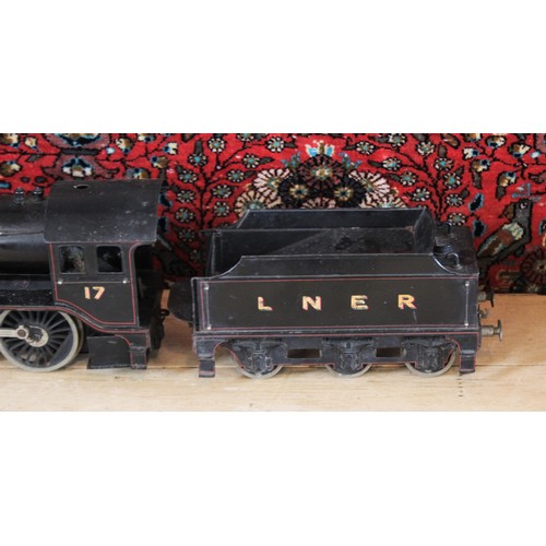 644 - A large gauge live steam 2-6-0 locomotive and tender, probably by Bassett-Lowke, in black L.N.E.R li... 