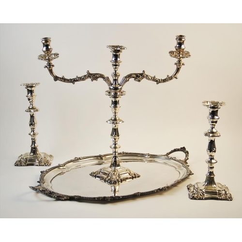 111 - A selection of silver mounted and silver plated tableware, to include a set of six silver handled kn... 