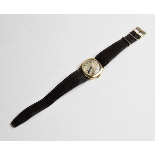 141 - A gent's vintage 9ct gold wristwatch, the round dial with Arabic numerals, subsidiary seconds dial t... 