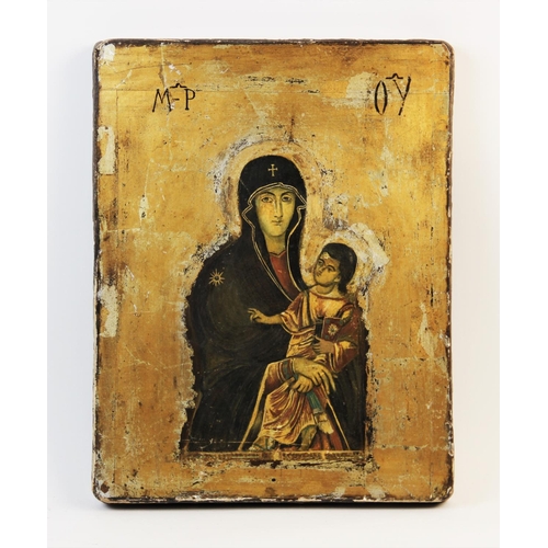 323 - After the 'Salus Populi Romani' icon of St Luke, a Greek Orthodox religious icon on panel, late 19th... 