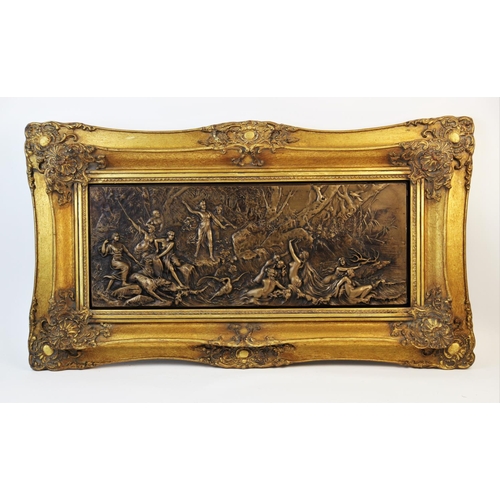 335 - After Leon Bertaux (1825-1909), a 20th century faux marble wall plaque depicting a classical scene w... 