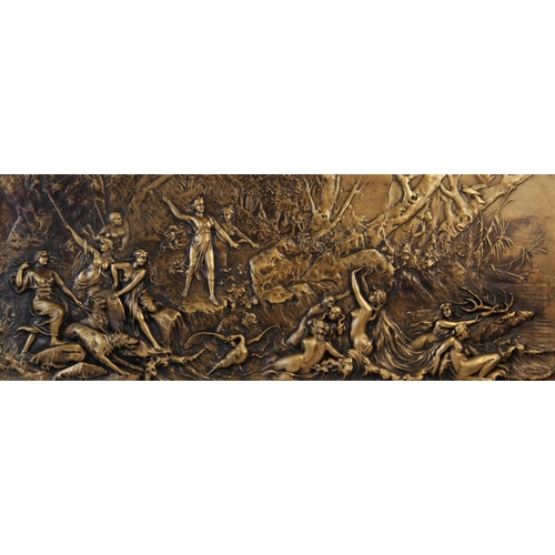 335 - After Leon Bertaux (1825-1909), a 20th century faux marble wall plaque depicting a classical scene w... 