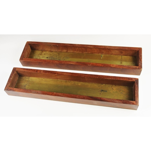 353 - A pair of early 20th century brass mounted door plates, each of rectangular form and upon mahogany f... 