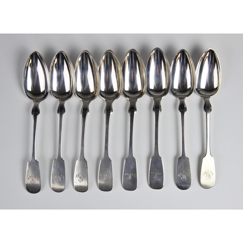 36 - Four continental fiddle pattern silver tablespoons, each stamped '800' to reverse and 'W.RABE' with ... 
