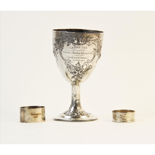 65 - A Victorian silver trophy cup by Thomas Smily, London 1860, of tapering form on stepped circular foo... 