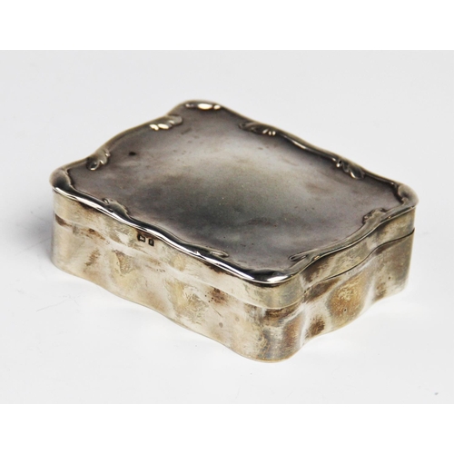 75 - An Edwardian silver mounted jewellery box, Birmingham 1906 (maker's marks worn), of rectangular form... 