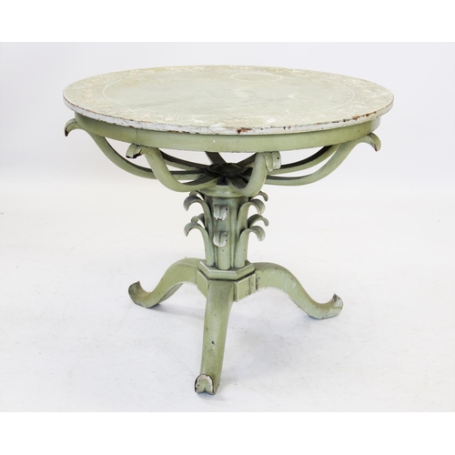 855 - A 19th century painted occasional table, possibly Italian, purchased from Portmeirion and believed t... 