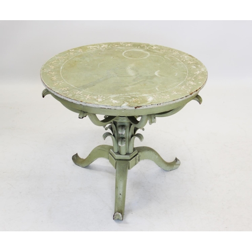 855 - A 19th century painted occasional table, possibly Italian, purchased from Portmeirion and believed t... 