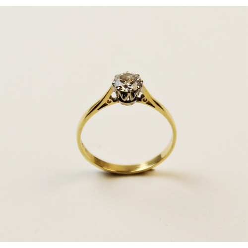 249 - A diamond solitaire ring, comprising a central round brilliant cut diamond weighing approximately 0.... 