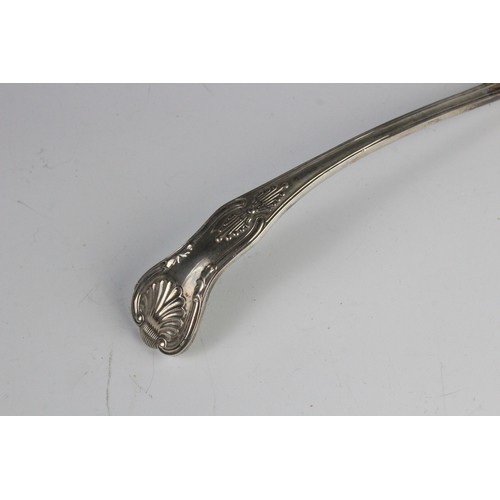 28 - A silver King's pattern ladle by Josiah Williams & Co, London 1901, 32cm long, weight 11.2ozt, toget... 