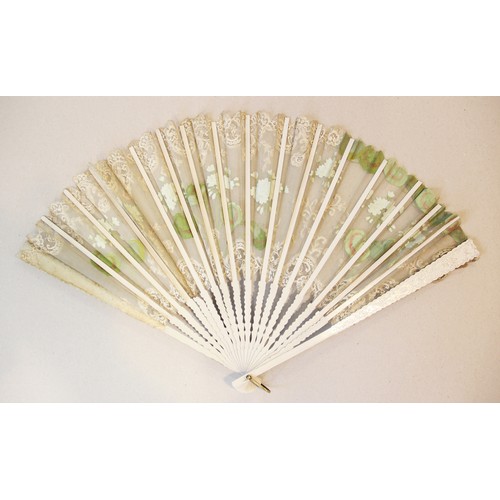 359 - A collection of fans, 19th century and later, to include a boxed George III example with hand painte... 