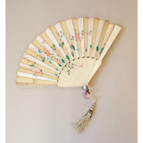 359 - A collection of fans, 19th century and later, to include a boxed George III example with hand painte... 