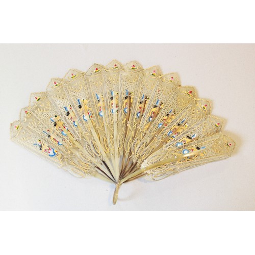 359 - A collection of fans, 19th century and later, to include a boxed George III example with hand painte... 