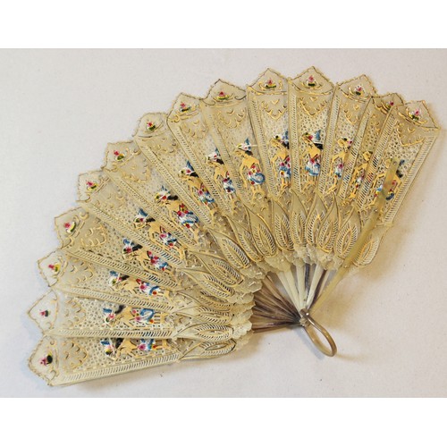 359 - A collection of fans, 19th century and later, to include a boxed George III example with hand painte... 