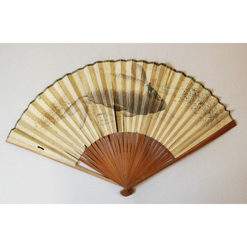 359 - A collection of fans, 19th century and later, to include a boxed George III example with hand painte... 