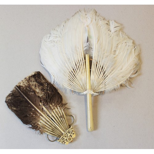 359 - A collection of fans, 19th century and later, to include a boxed George III example with hand painte... 