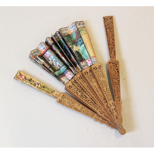 359 - A collection of fans, 19th century and later, to include a boxed George III example with hand painte... 