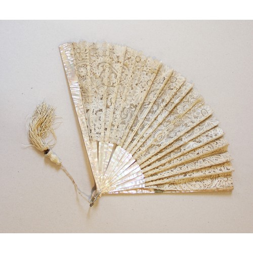 359 - A collection of fans, 19th century and later, to include a boxed George III example with hand painte... 